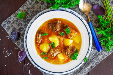 Cabbage soup with sauerkraut classic