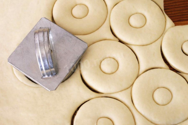 Donut dough in a frying pan