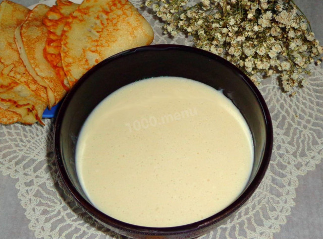 Pancake custard dough with milk