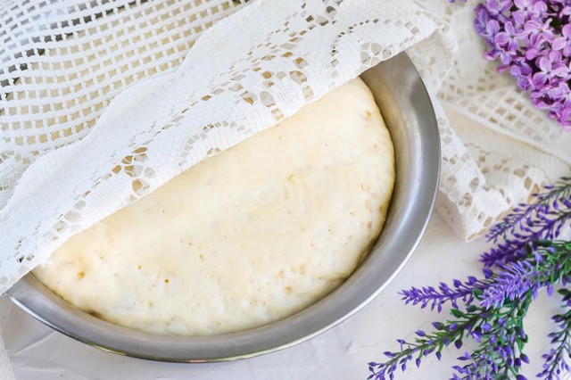 Dough for pies without kefir on water and dry yeast