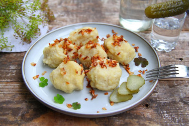 Raw dumplings grated potatoes