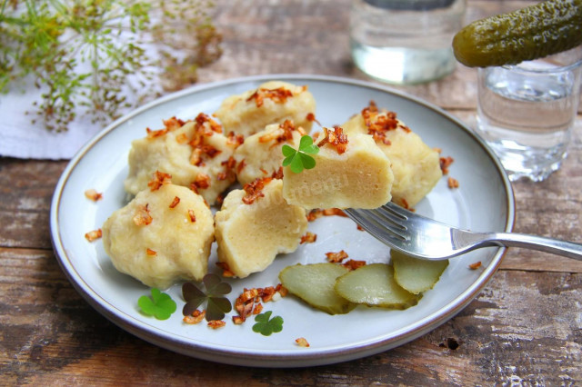 Raw dumplings grated potatoes