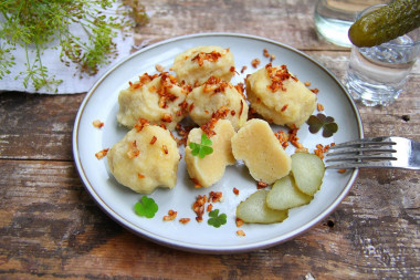 Raw dumplings grated potatoes