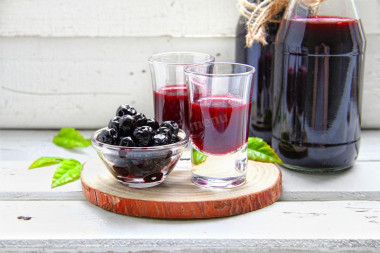 Homemade chokeberry liqueur