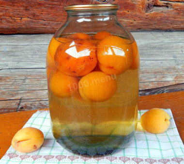 Apricot compote from apricots for 3 liter jar for winter