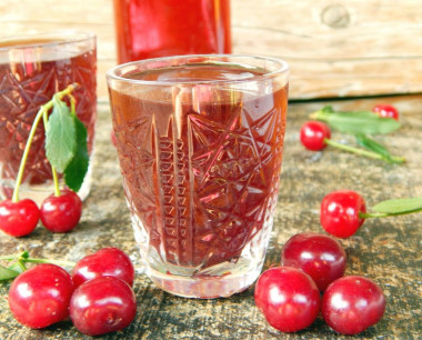 Cherry liqueur on alcohol