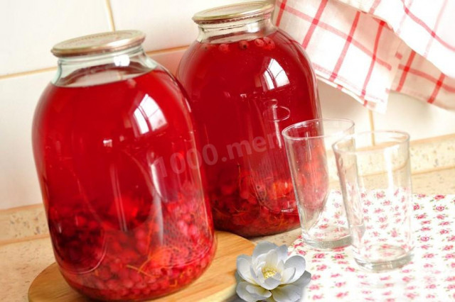 Compote from red currant with orange for winter