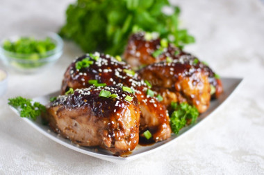 Chicken breasts in soy sauce in the oven