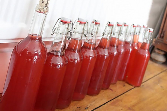 Homemade wine from fermented jam