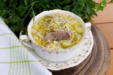 Goose soup with noodles