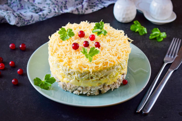 Men's caprice salad with chicken