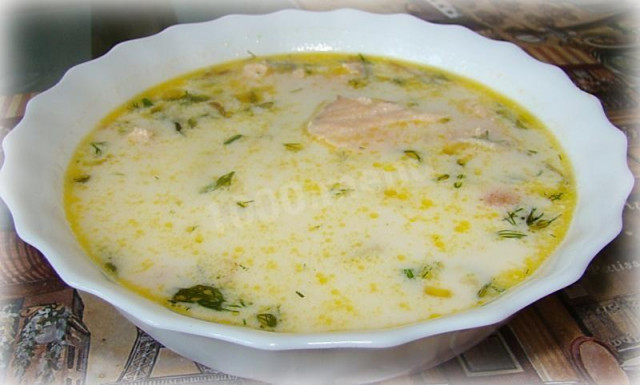 Creamy salmon soup