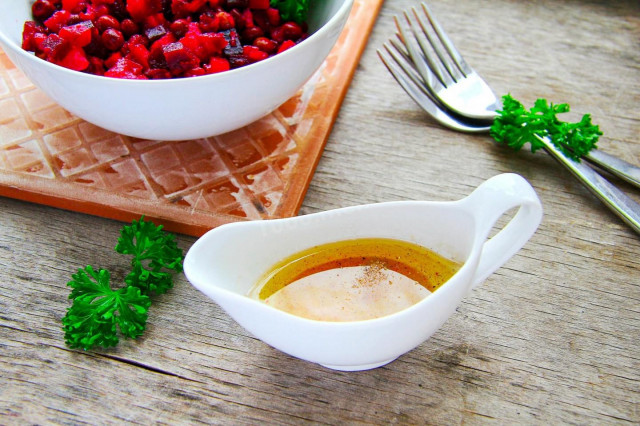 Classic vinaigrette dressing with mustard