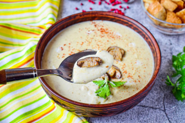 Mushroom soup puree of porcini mushrooms with cream