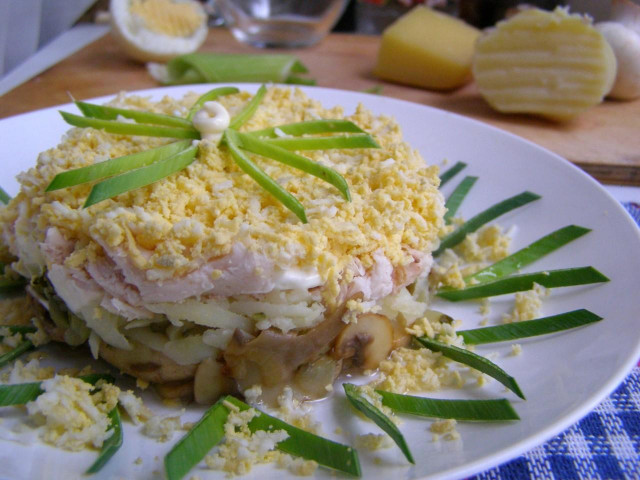 Mushroom salad under a fur coat