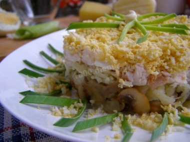 Mushroom salad under a fur coat