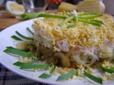 Mushroom salad under a fur coat