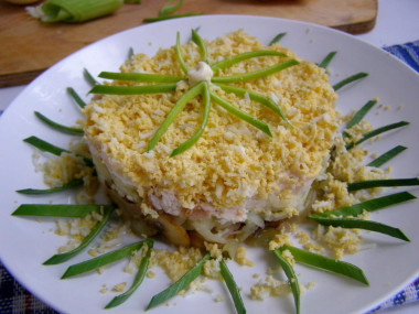 Mushroom salad under a fur coat