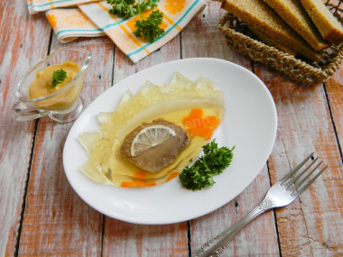 Beef aspic with gelatin