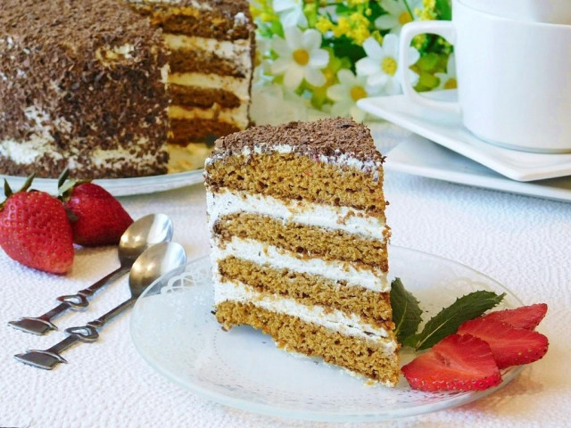 Honey cake in a water bath