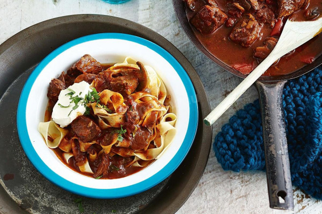 Goulash with pasta