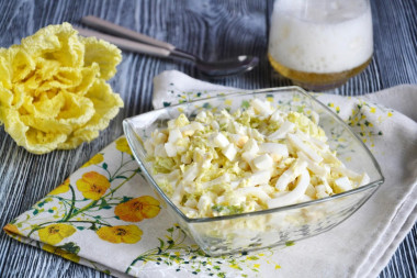 Salad with squid and Peking cabbage