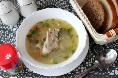 Chicken soup with oatmeal