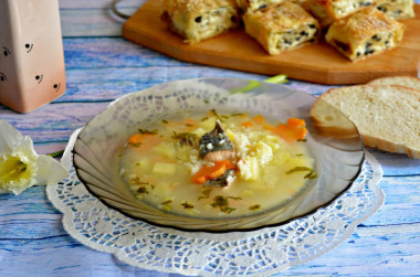 Fishy canned soup with millet