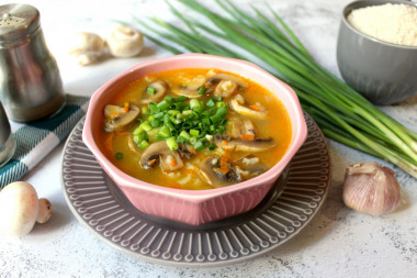 Mushroom soup with rice