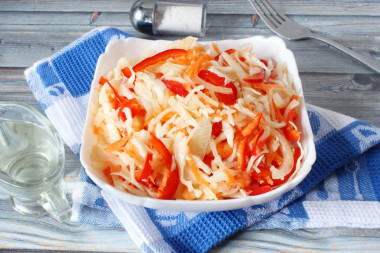 Cabbage salad with bell pepper, carrots and vinegar PP