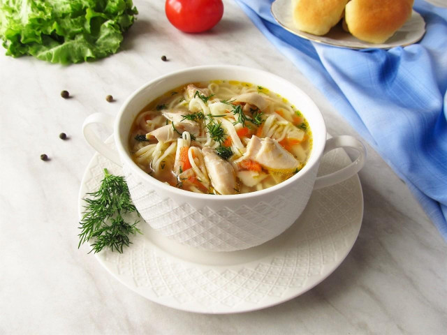 Noodle soup with chicken