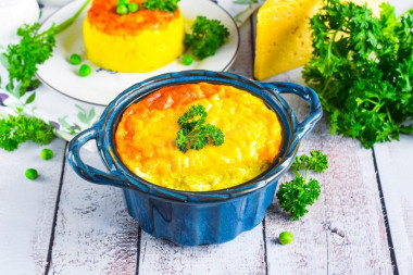 Meat-free potato casserole in the oven