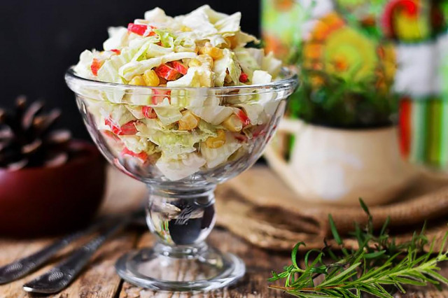 Salad Nadezhda with crab sticks