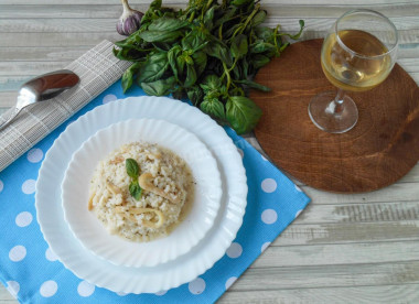 Risotto with squid