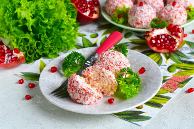 Raffaello appetizer of crab sticks and cheese