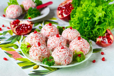 Raffaello appetizer of crab sticks and cheese