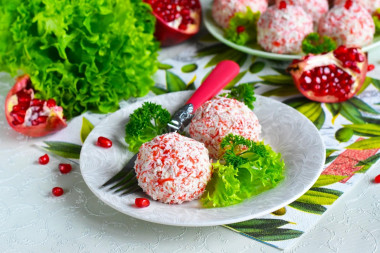 Raffaello appetizer of crab sticks and cheese