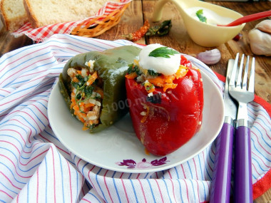 Stuffed peppers in the microwave