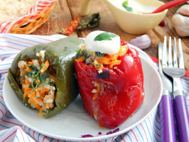 Stuffed peppers in the microwave