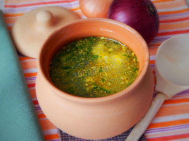 Soup with pickled mushrooms