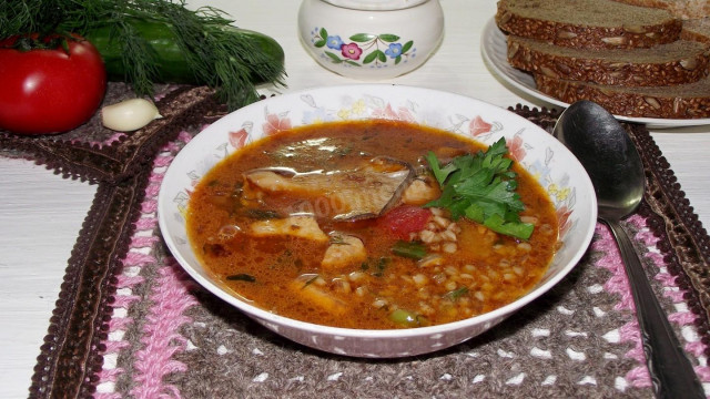 Buckwheat soup with mushrooms