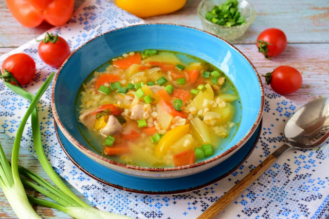 Bulgur and chicken soup