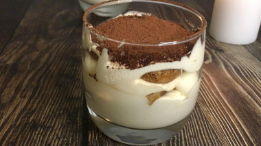 Tiramisu in a simple glass