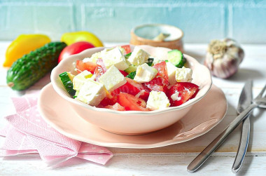 Salad with feta cheese and tomatoes