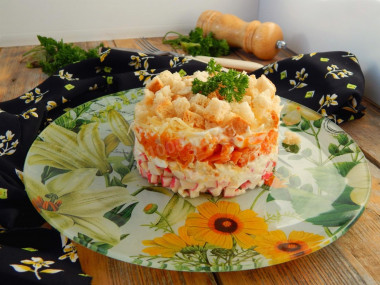 Royal salad with crab sticks