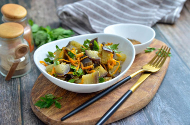 Eggplant with carrots in Korean