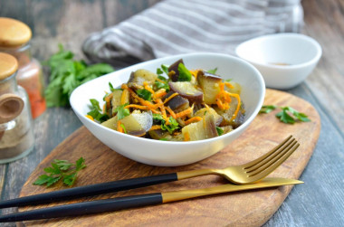 Eggplant with carrots in Korean