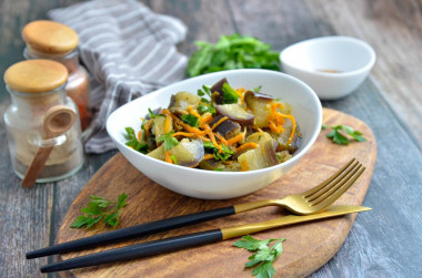 Eggplant with carrots in Korean