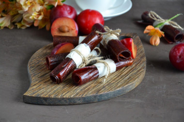 Homemade plum pastille