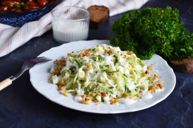 Daikon salad with cucumber, egg and yogurt